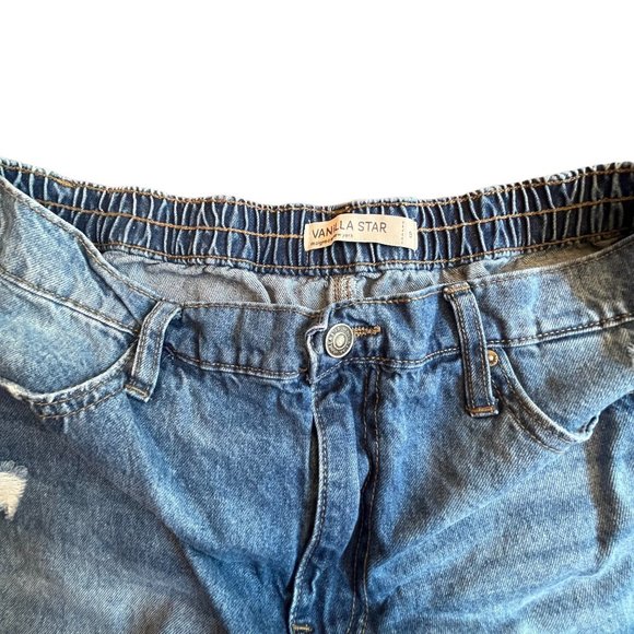 Vanilla Star Junior Jean Shorts Mid Rise Distressed Size 9 Waist 30 - Picture 8 of 8